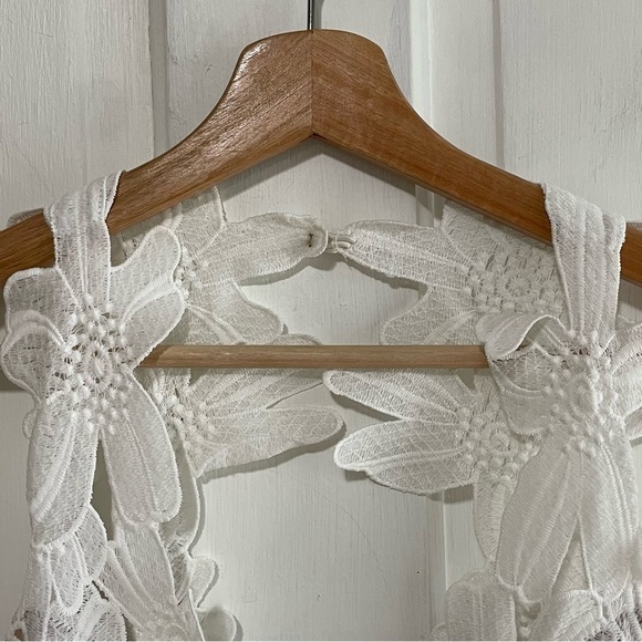 Saylor x Free People Zasha White Lace Open Back Lined Mini Dress Bridal 4, S/M - Picture 7 of 15